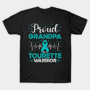 Proud Grandpa Of A Tourette Warrior Tourette Syndrome Awareness T-Shirt